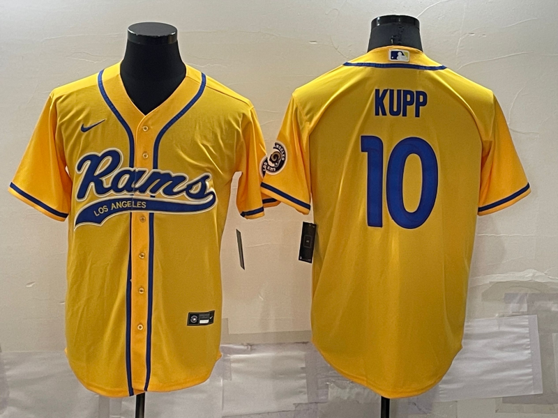 Men's Yellow Los Angeles Rams #10 Cooper Kupp Stitched Jersey